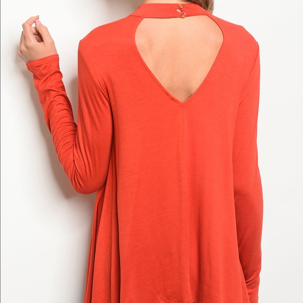 ❤️1 SMALL❤️Gorgeous Orange/Red Color Tunic - Picture 6 of 6